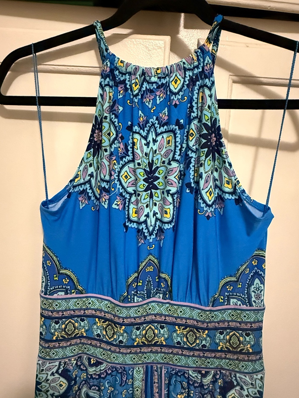 London Times Paisley Halter Maxi Dress Blue Turquoise Size 6 NWT - Picture 7 of 7